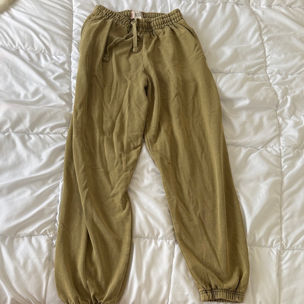 BDG Bonfire French Terry Jogger Sweatpant Olive Green